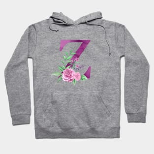 Floral Monogram Z Beautiful Rose Bouquet Hoodie